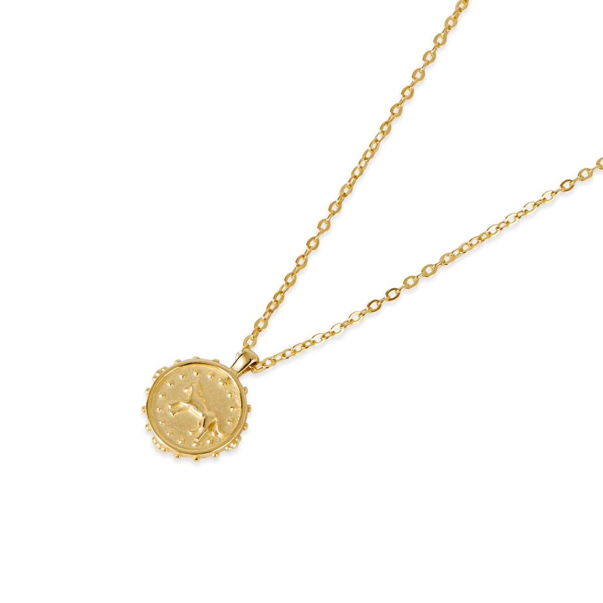 Argento Gold 14k Horse Coin Necklace