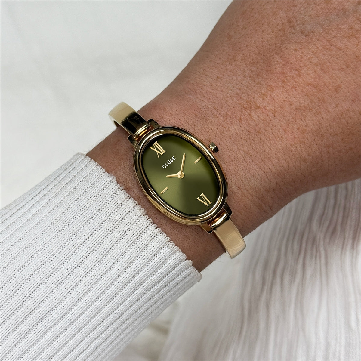 CLUSE Gold L'Ovale Olive Watch