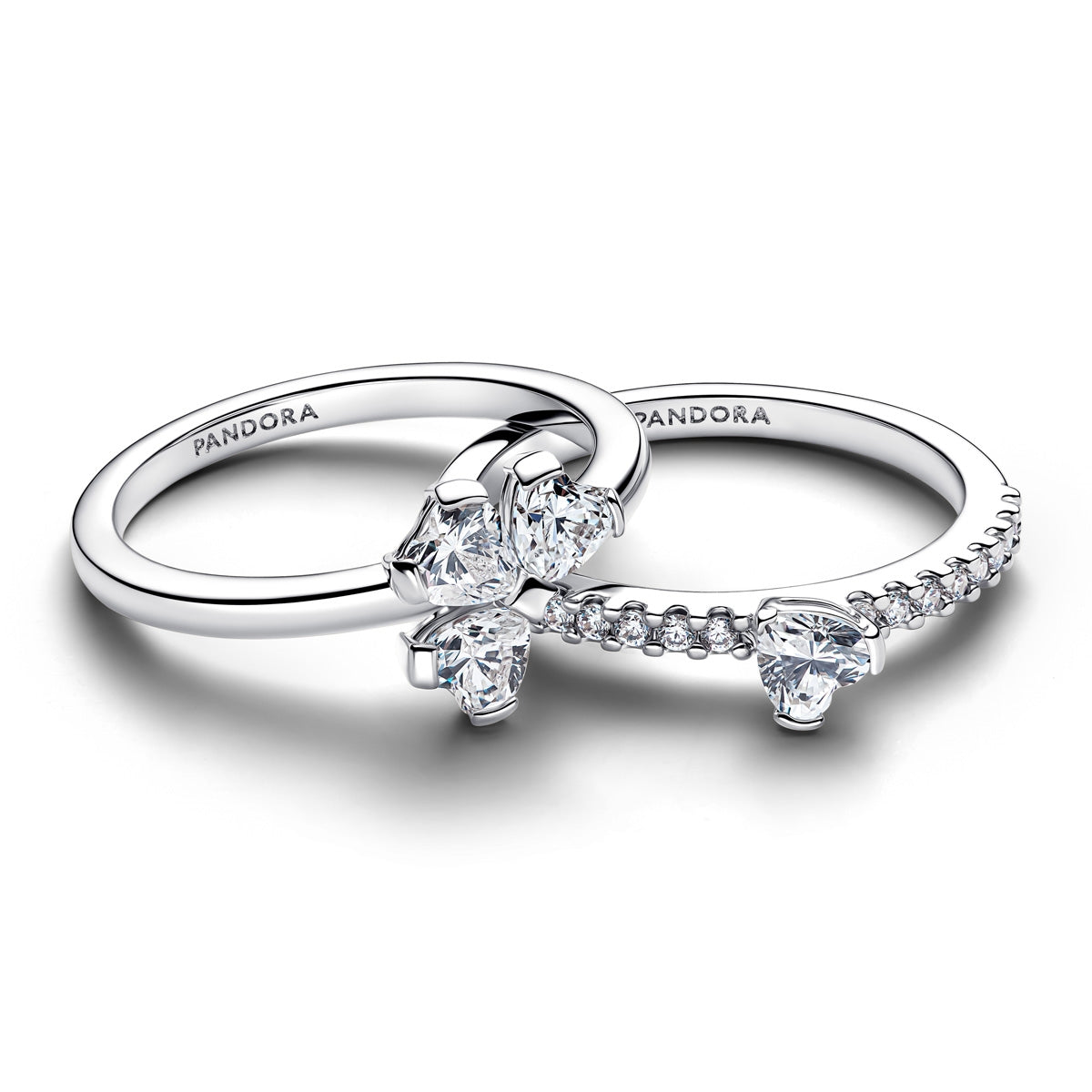 Pandora Silver Sparkling Lucky Clover Splittable Ring
