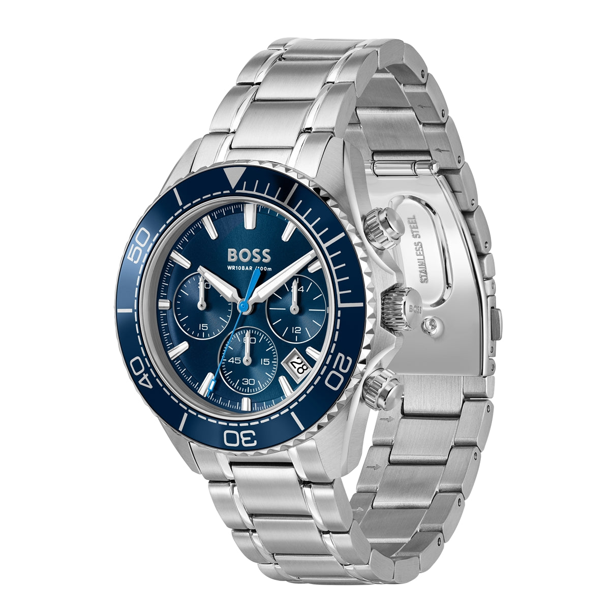 Boss Silver Sealiner Blue Dial Watch
