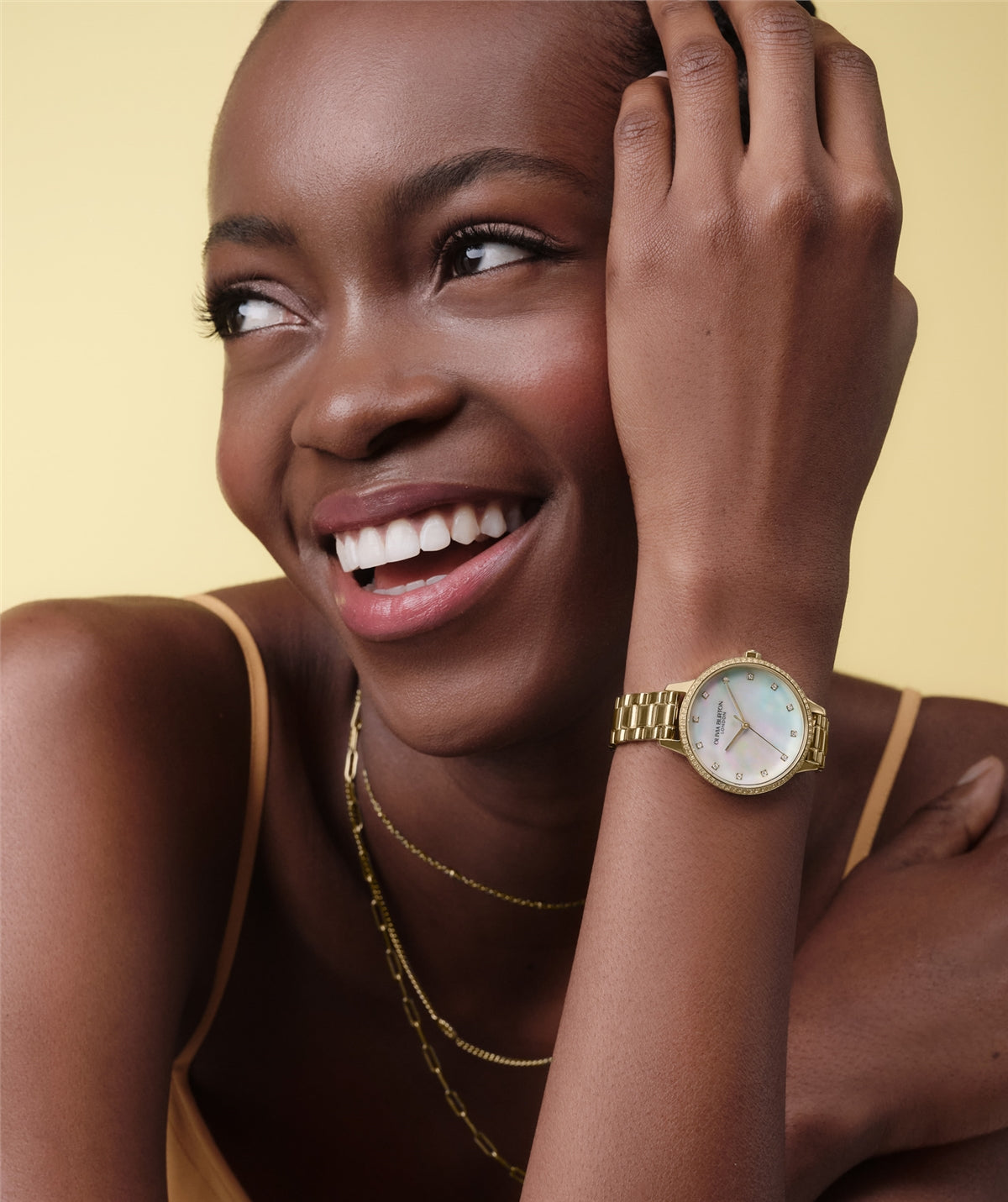 Olivia Burton Gold Captivate Mother of Pearl Dial Watch