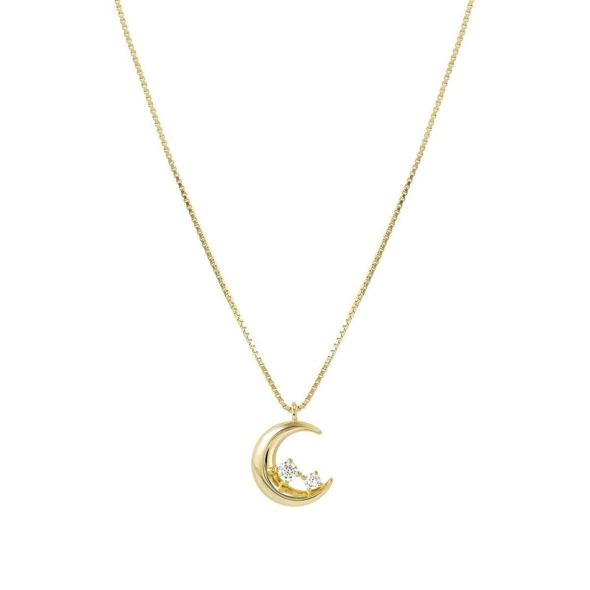 Nomination Gold Dream Beats Moon White CZ Necklace