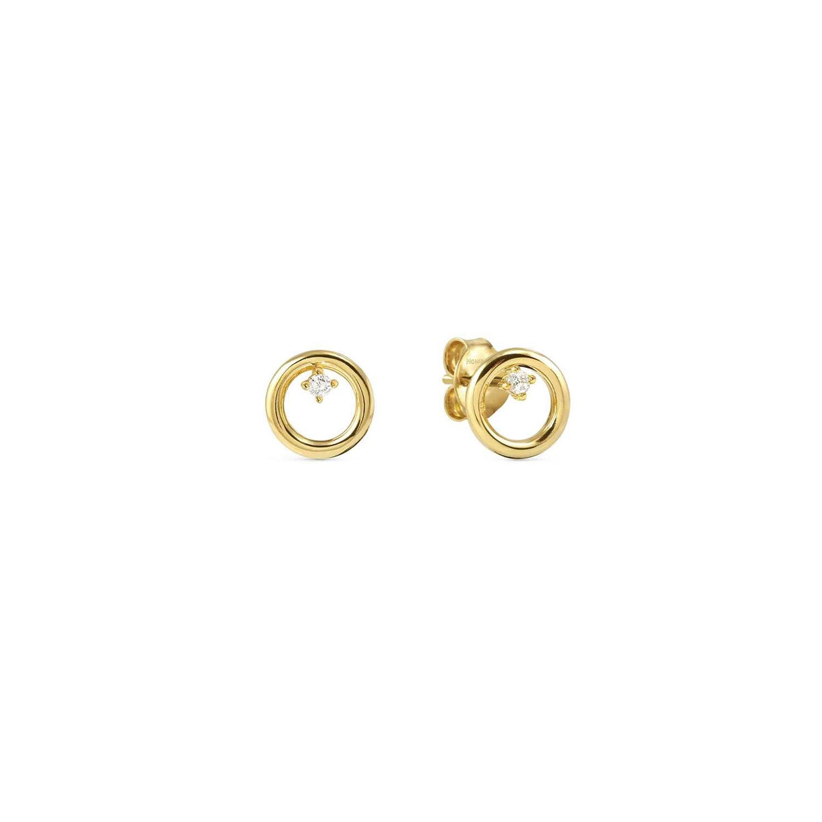 Nomination Gold Dream Beats Circle White CZ Earrings