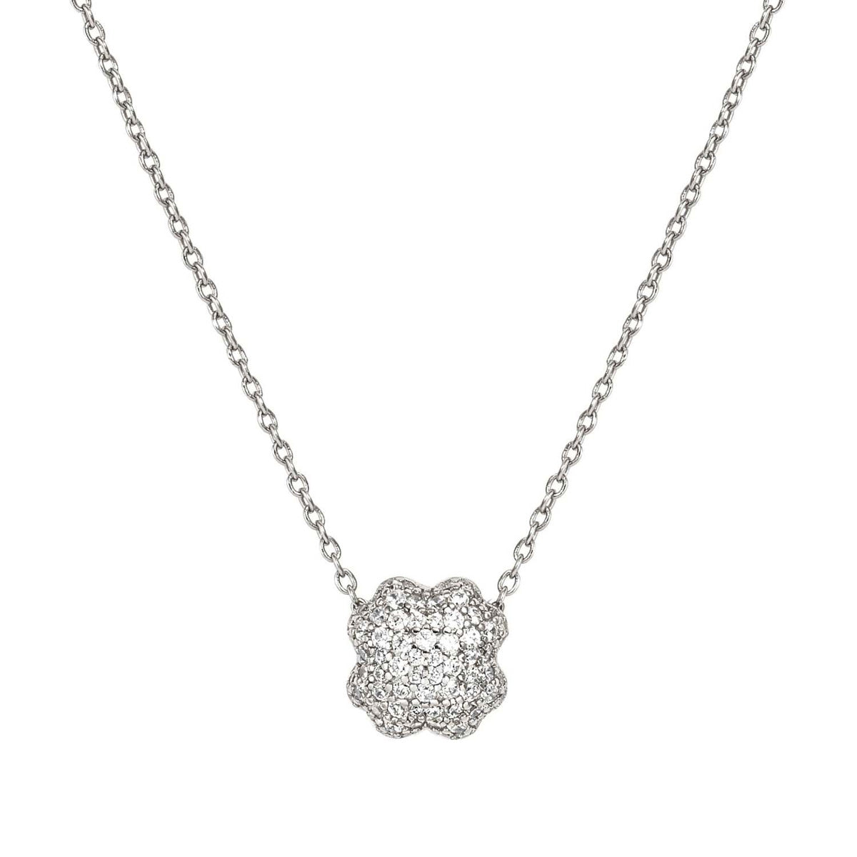 Nomination Silver Lifepoetry White Pavé Four Leaf Clover Necklace