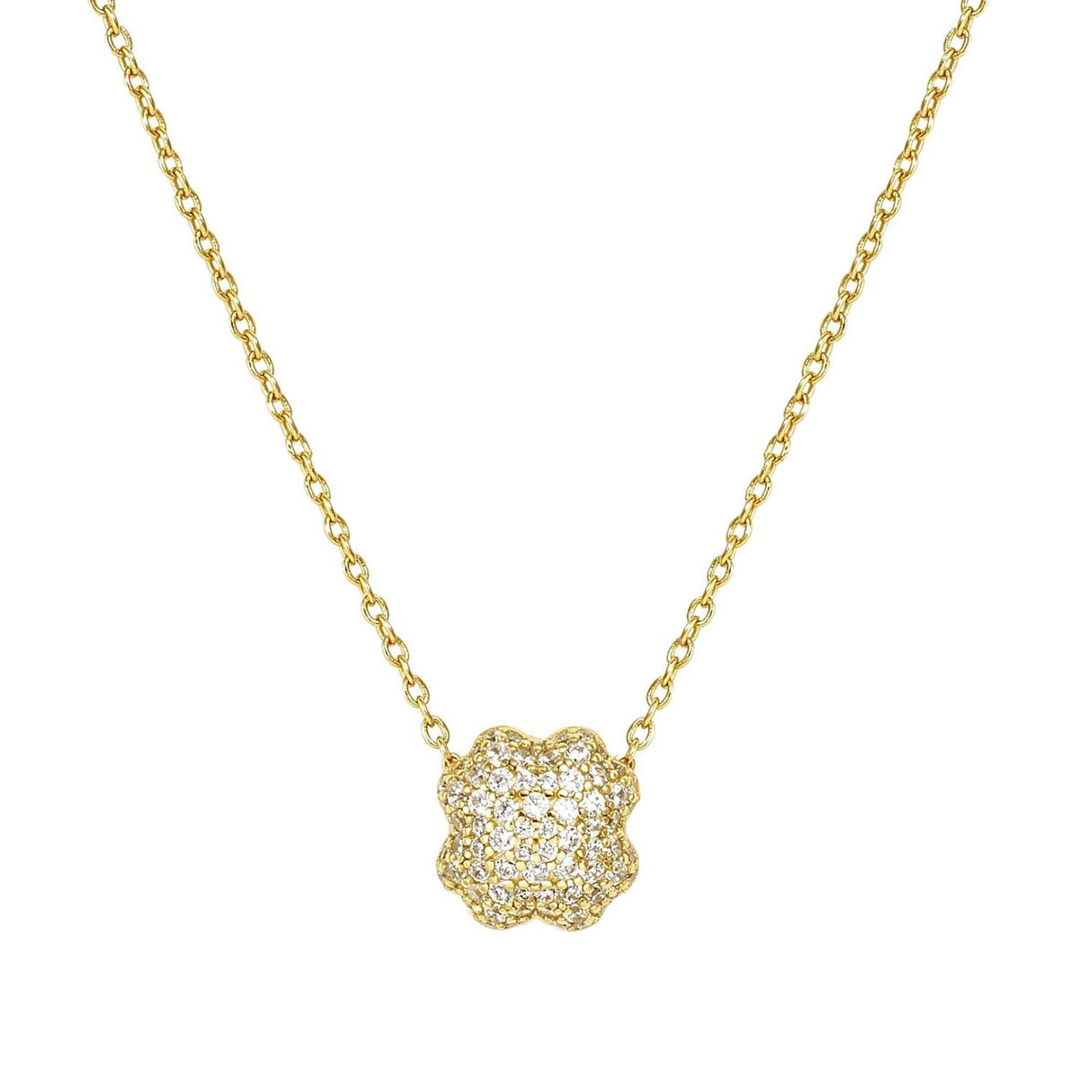 Nomination Gold Lifepoetry White Pavé Four Leaf Clover Necklace