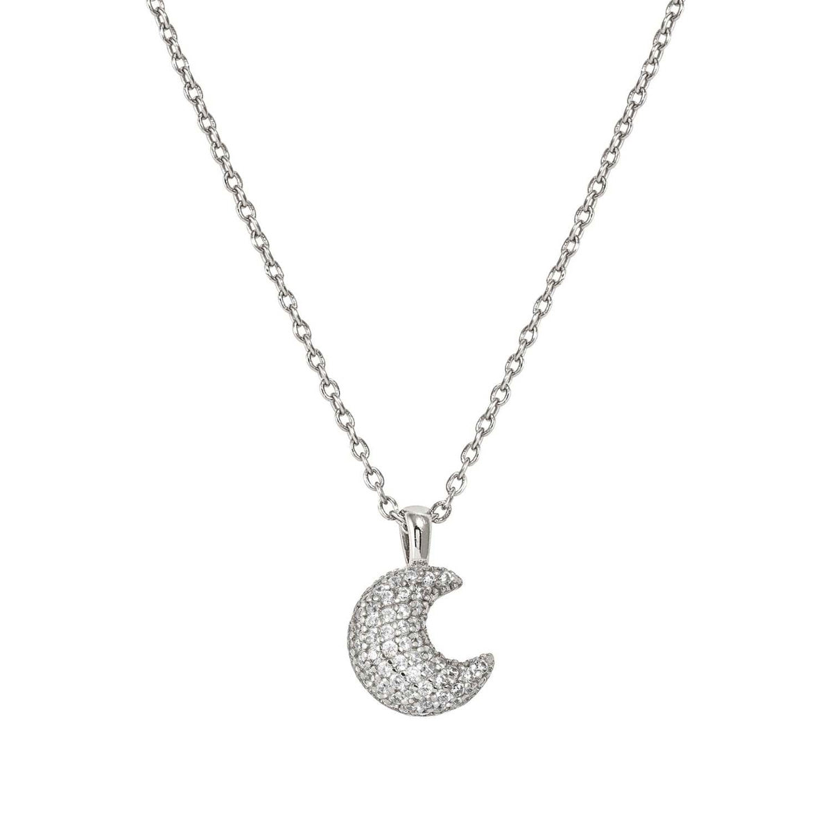 Nomination Silver Lifepoetry White Pavé Moon Necklace