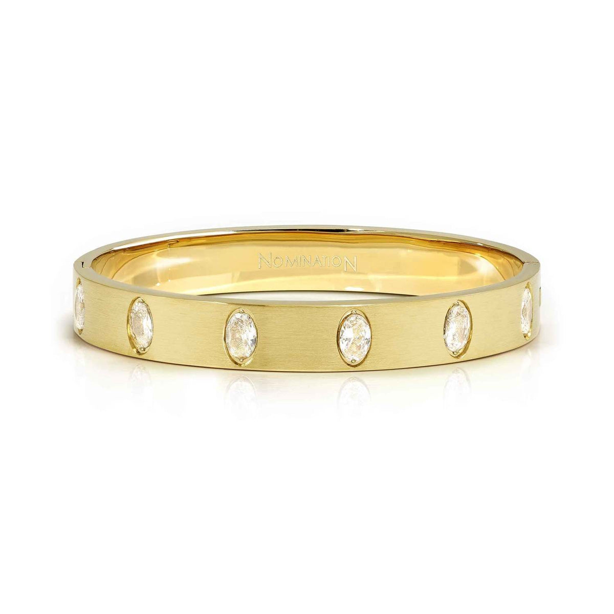 Nomination Gold Pretty Bangles White Oval CZ Chunky Bangle Small