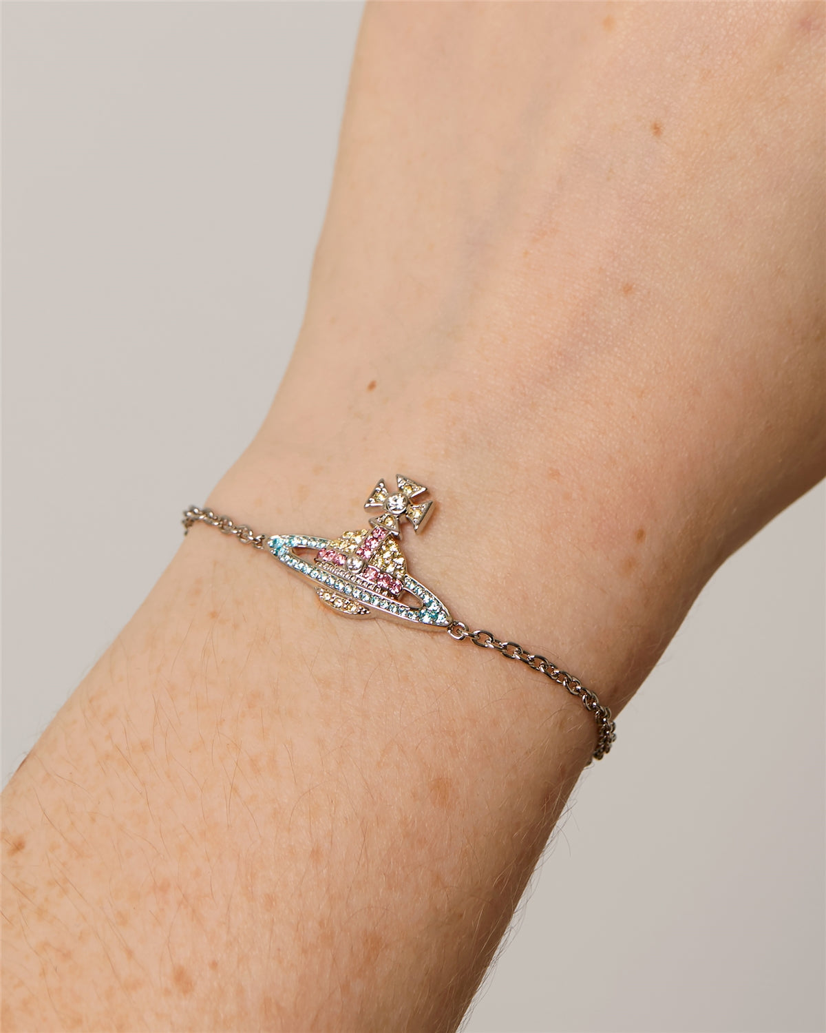 Vivienne Westwood Silver Kika Aqua Rose Bracelet