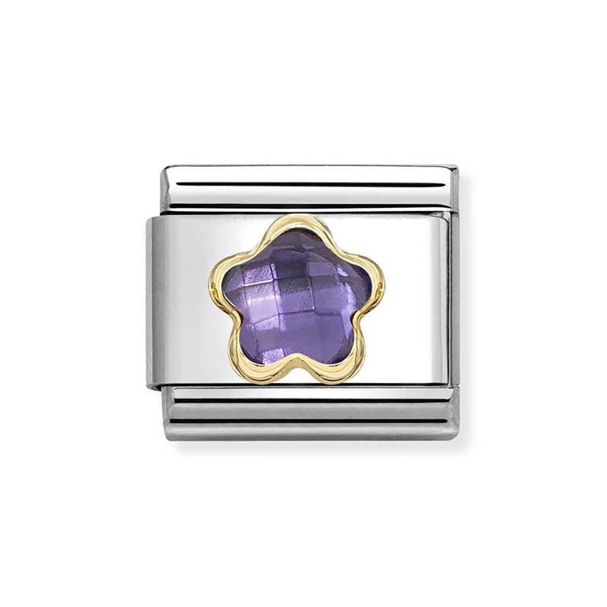 Nomination Purple Crystal Flower Charm