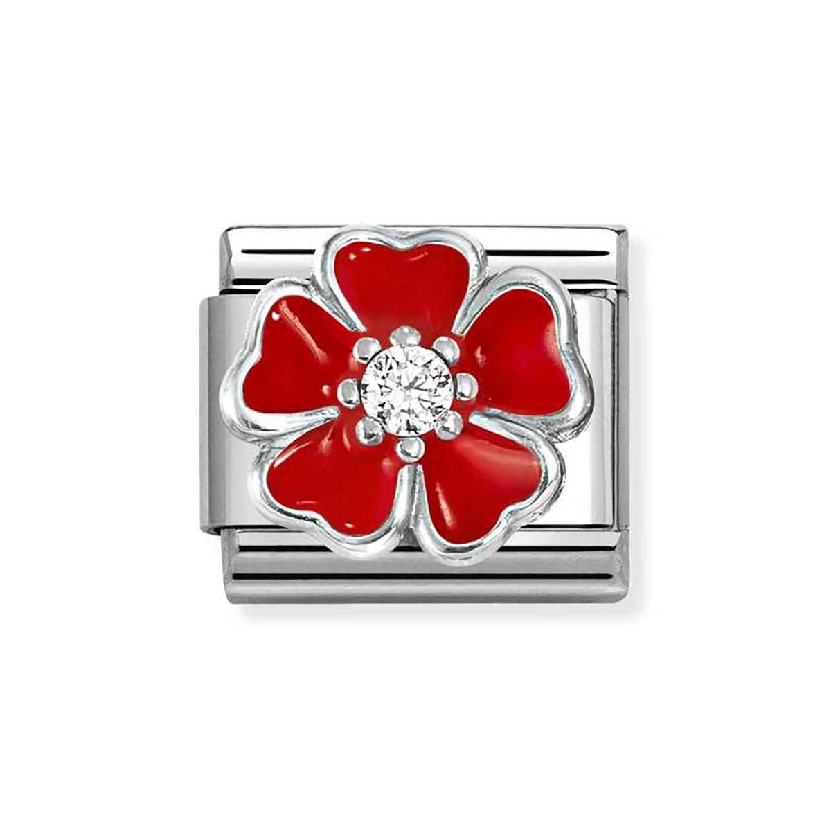 Nomination Red Flower Charm