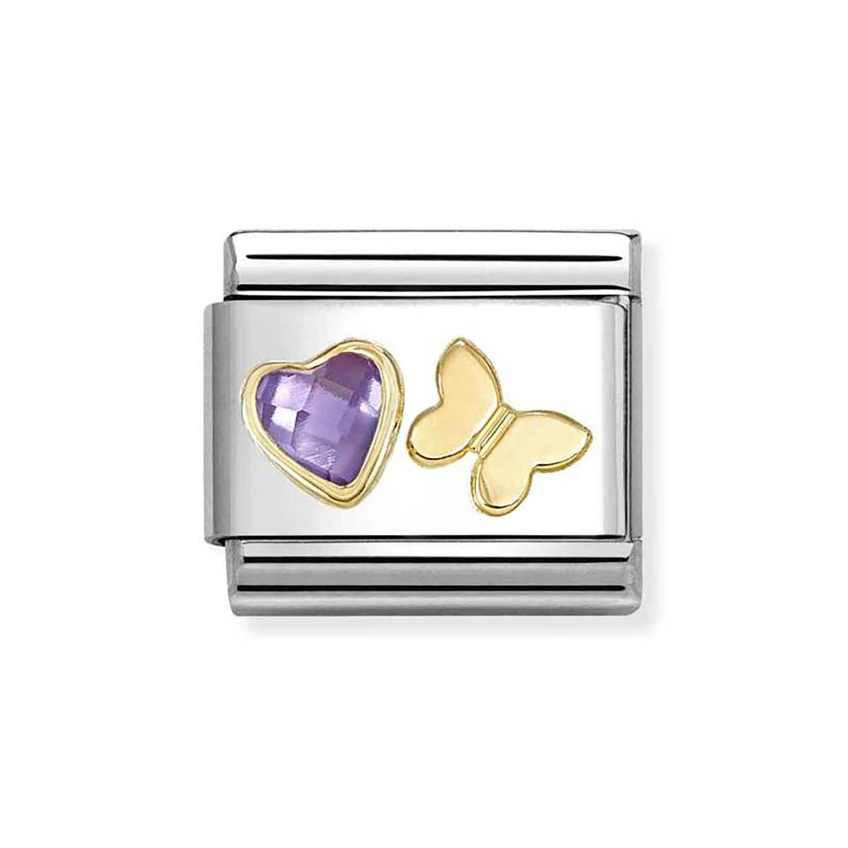 Nomination Purple Heart Butterfly Charm