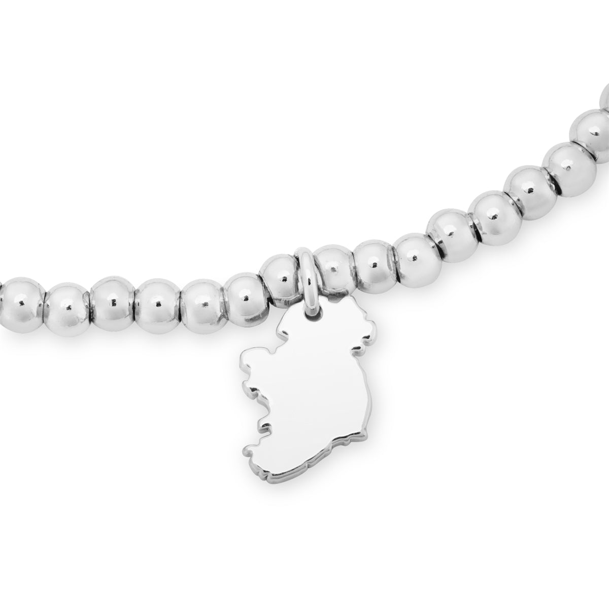 Karma Silver Ireland Map Stretch Bracelet