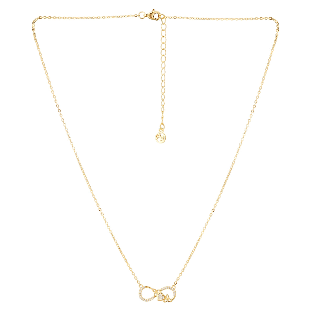 Argento Gold Celtic Infinity Heart Necklace
