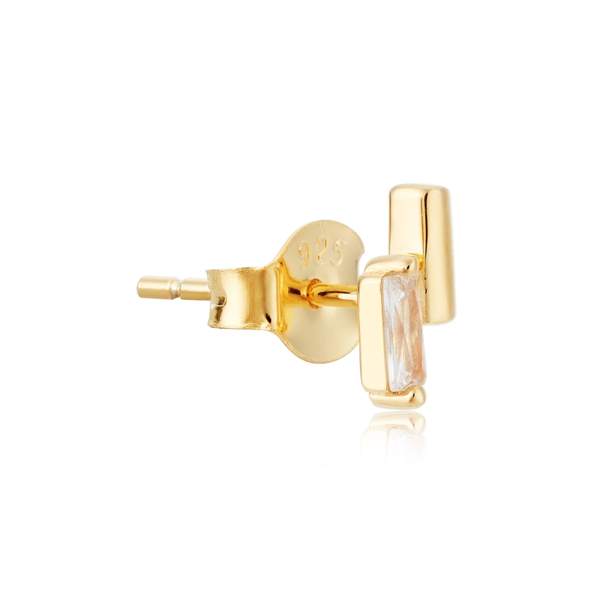 Argento Gold CZ Line Stud Earrings