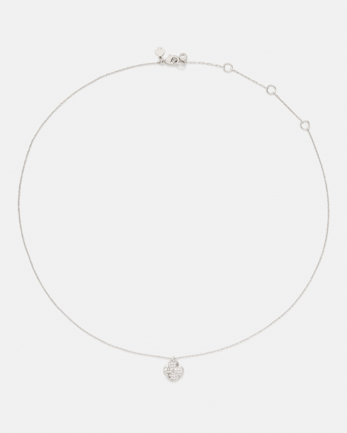 Kate Spade New York Silver Spade Flower Pavé Necklace
