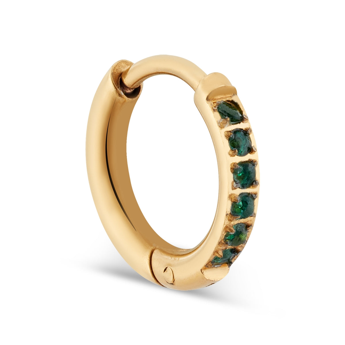 Over & Over Gold Stainless Steel Green CZ Stud & Hoop Set