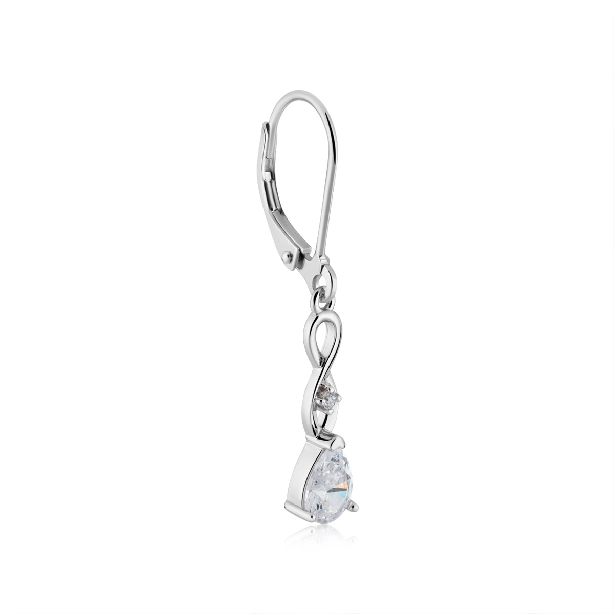 Argento Silver Infinity Pear CZ Drop Earring
