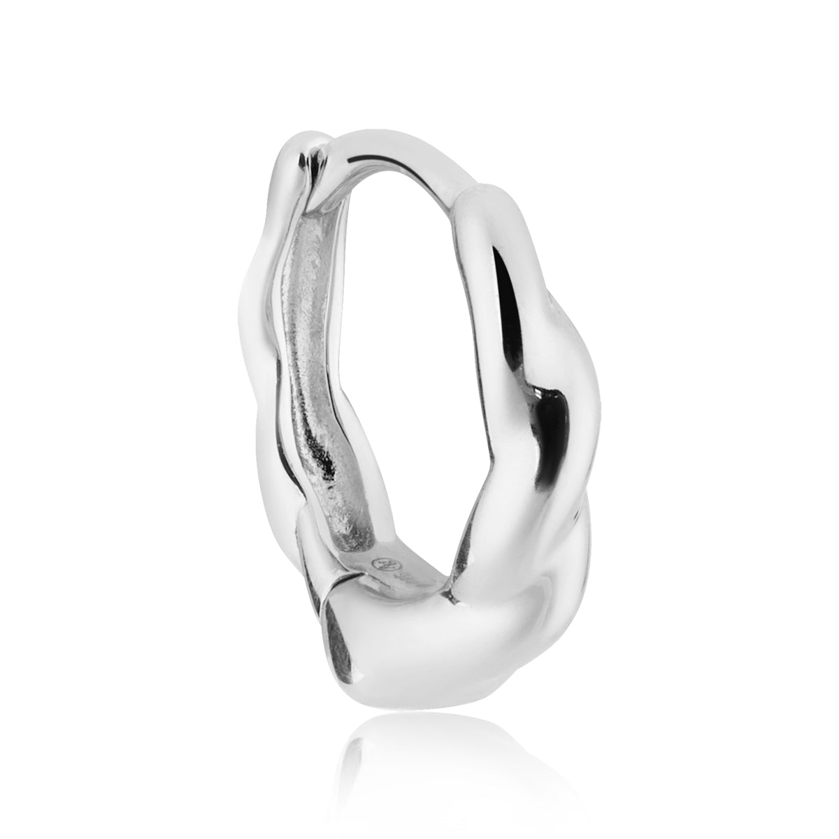 Argento Silver Twist Hoop Earrings