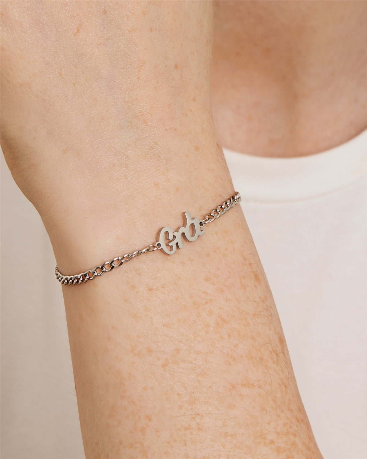 Over & Over Silver Stainless Steel Grá Chain Bracelet