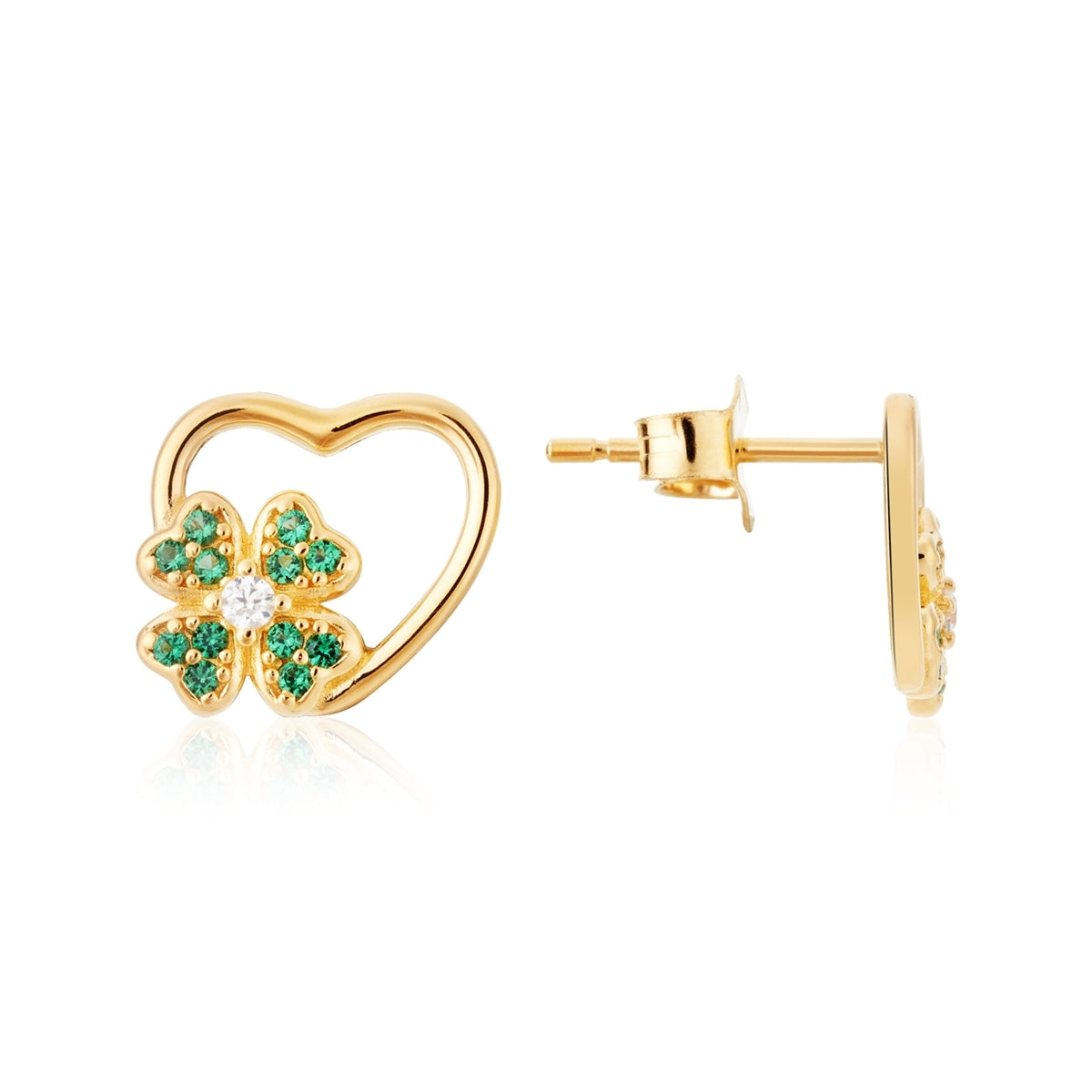 Argento Gold Green Clover Heart Set