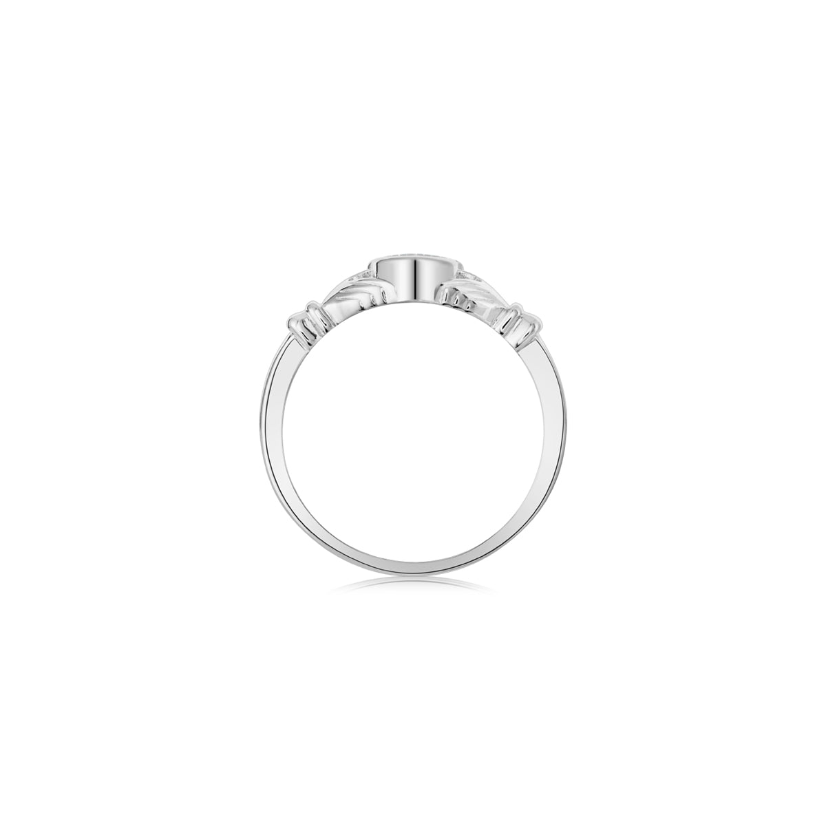 Argento Silver August Green Peridot Claddagh Ring