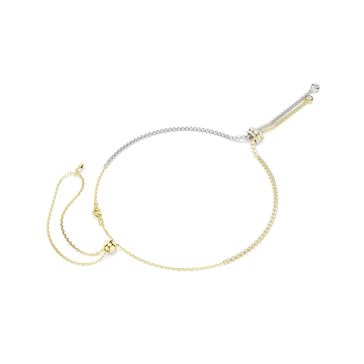 Swarovski Hyperbola Mixed Metal White Round Cut Knot Y Necklace