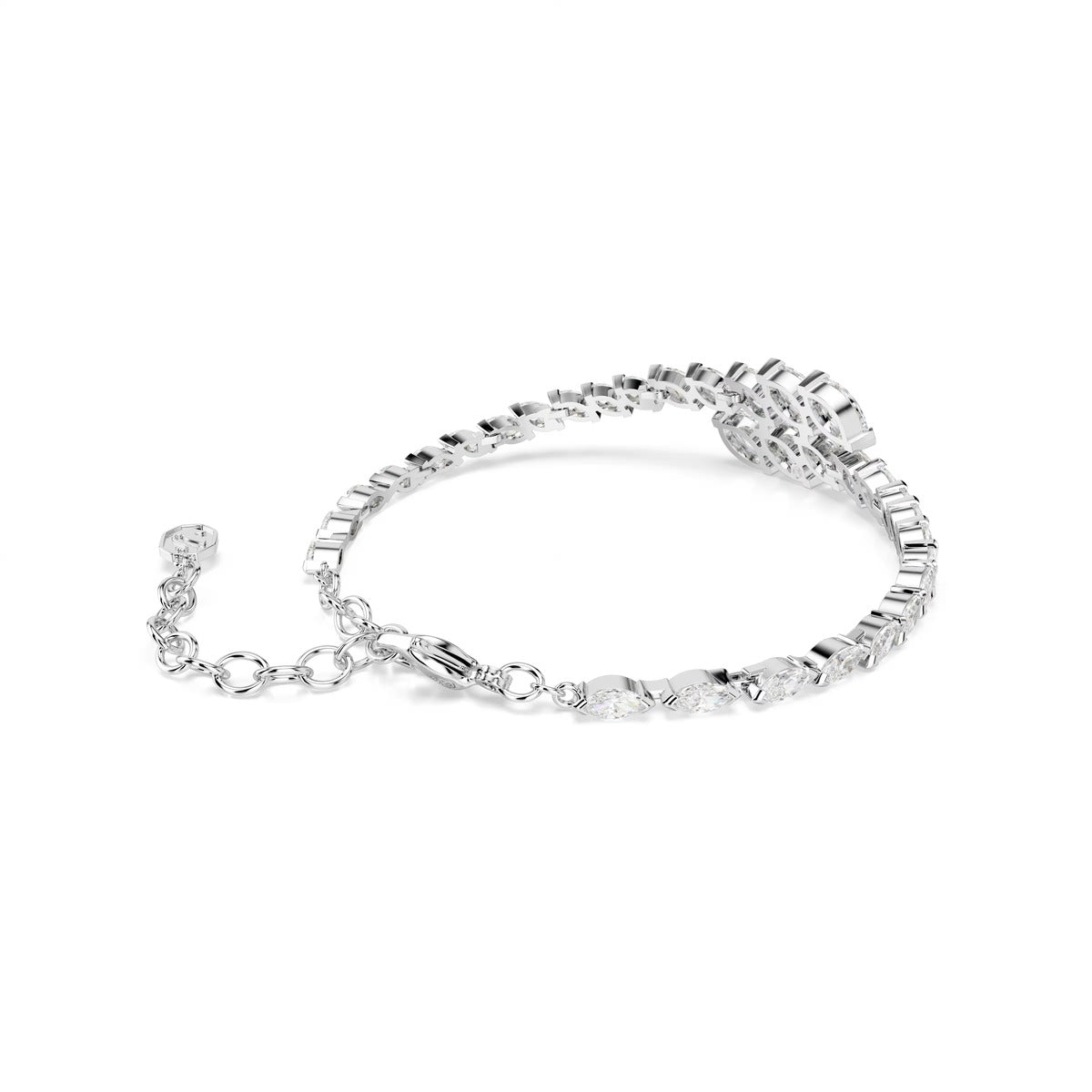 Swarovski Mesmera Silver White Marquise Cut Overlap Bracelet
