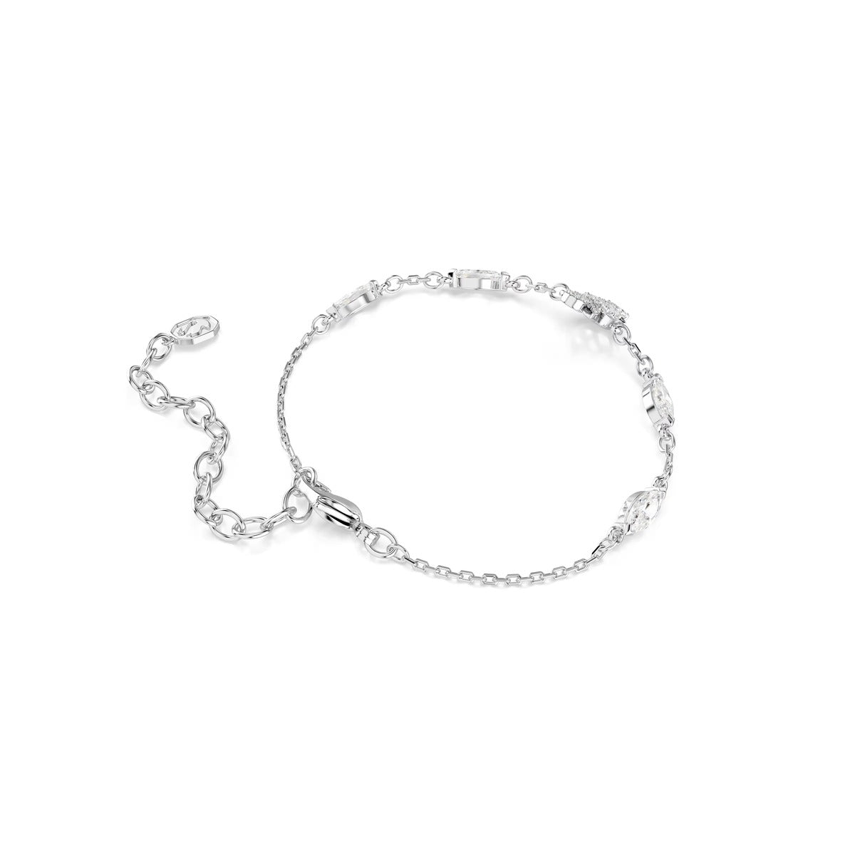 Swarovski Swan Silver White Mixed Cuts Swan White Bracelet