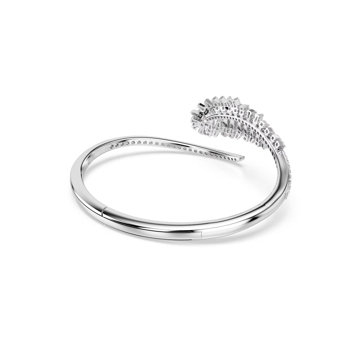 Swarovski Vienna Silver White Mixed Cuts Feather Bangle