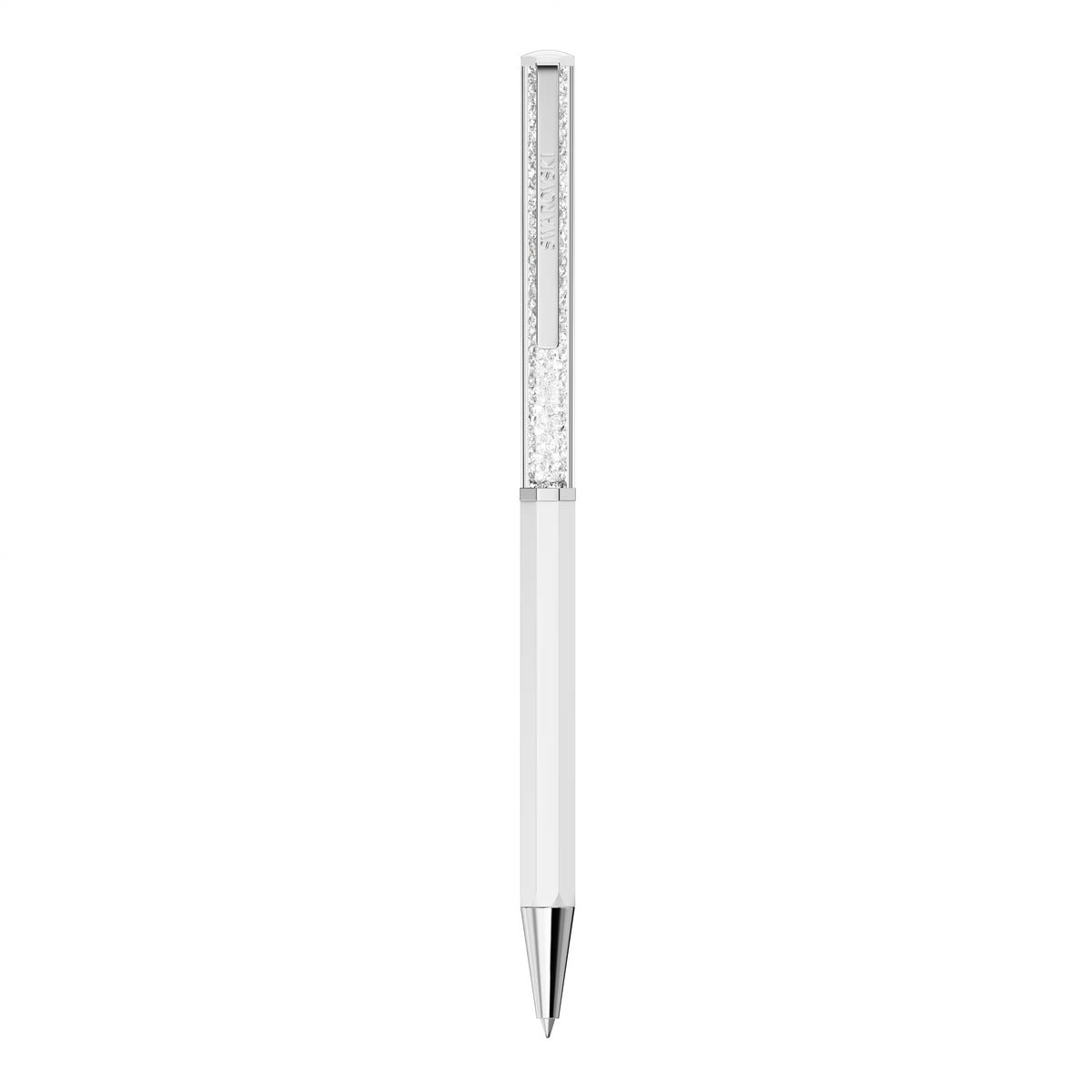 Swarovski Crystalline Chrome Plated White Lacquered Ballpoint Pen
