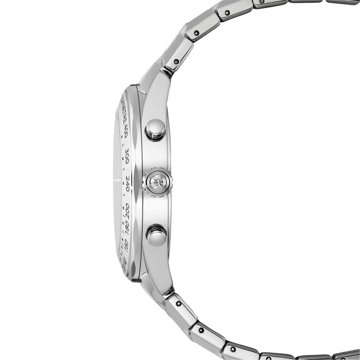 Swarovski Dextera Silver Stainless Steel Metal Bracelet Tachymetre Watch