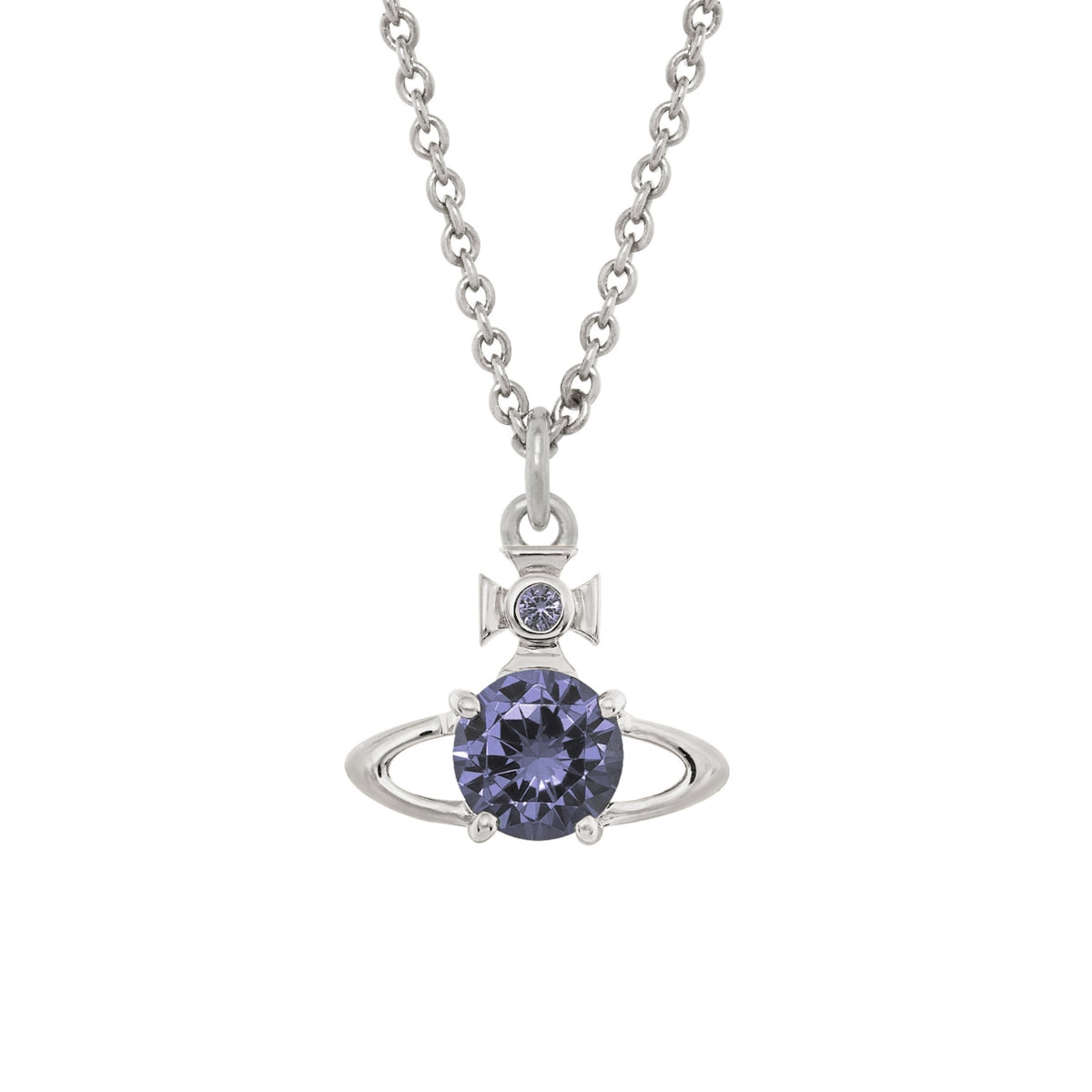 Vivienne Westwood Silver Lavender CZ Reina Necklace