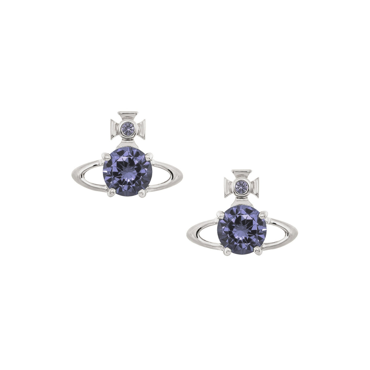 Vivienne Westwood Silver Lavender CZ Reina Studs