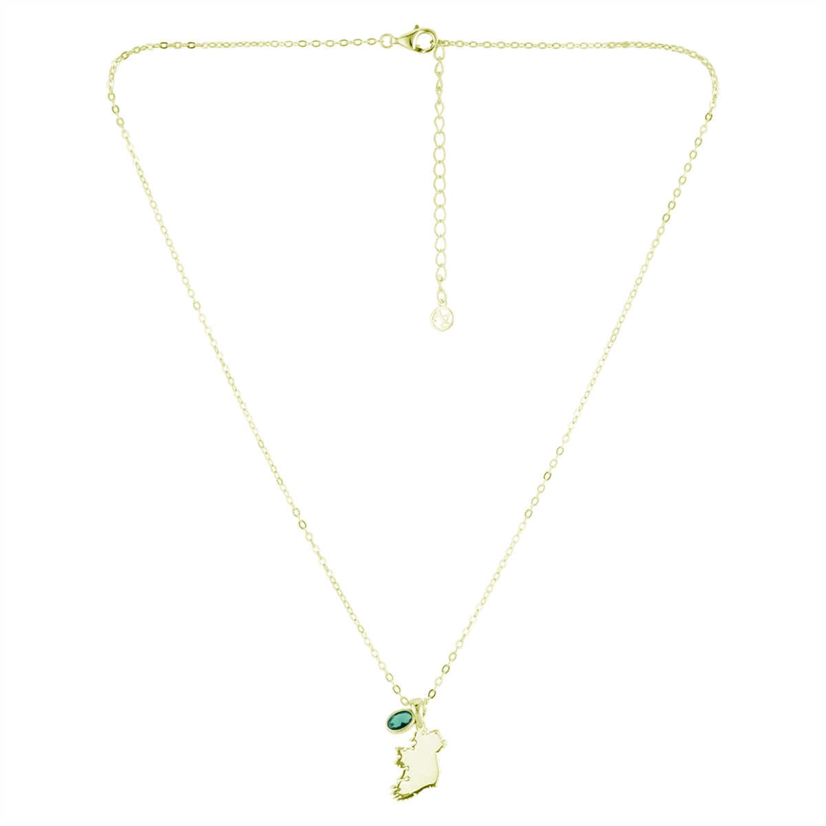 Argento 14K Gold Plated Mini Ireland Map Necklace