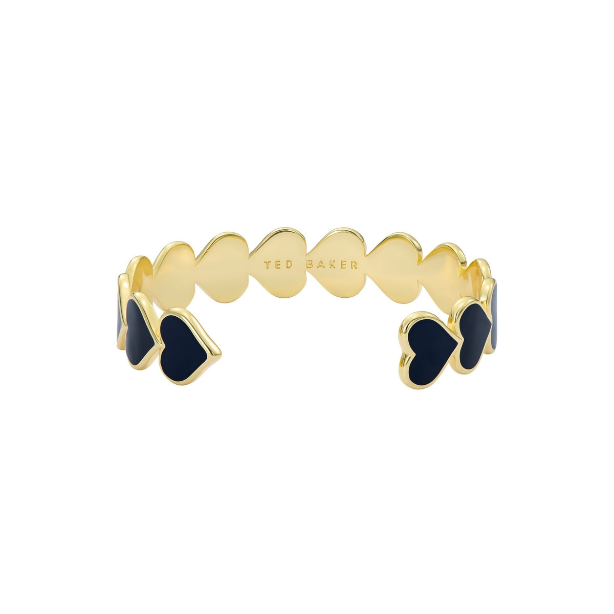 Ted Baker Gold Haidyn Black Enamel Heart Row Cuff