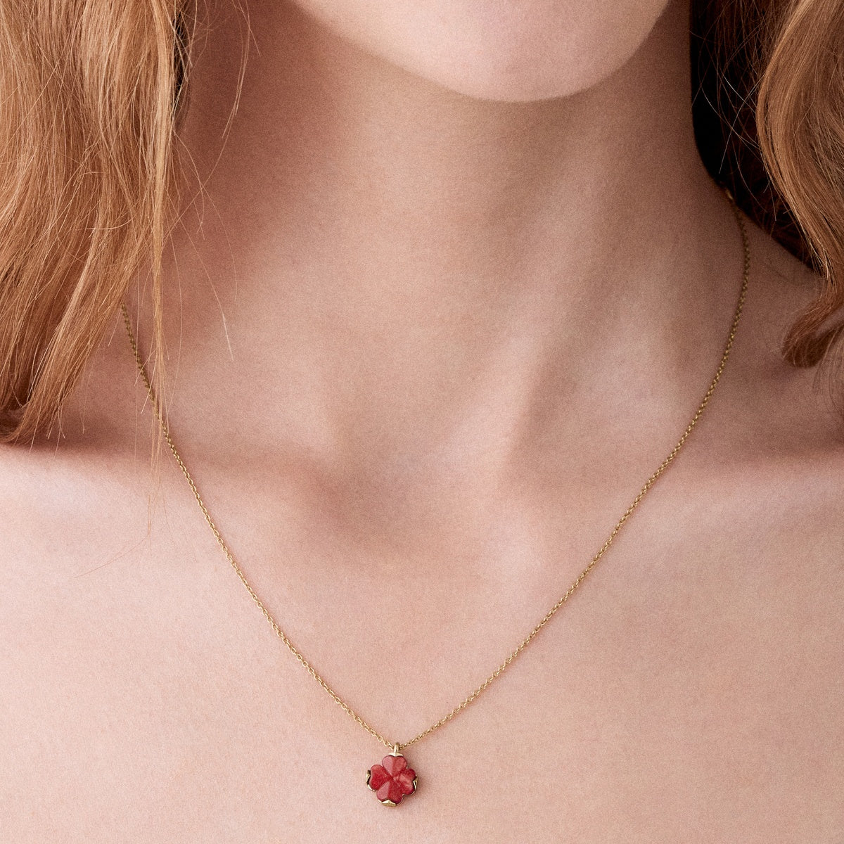Kate Spade New York Gold Red Spade Flower Necklace