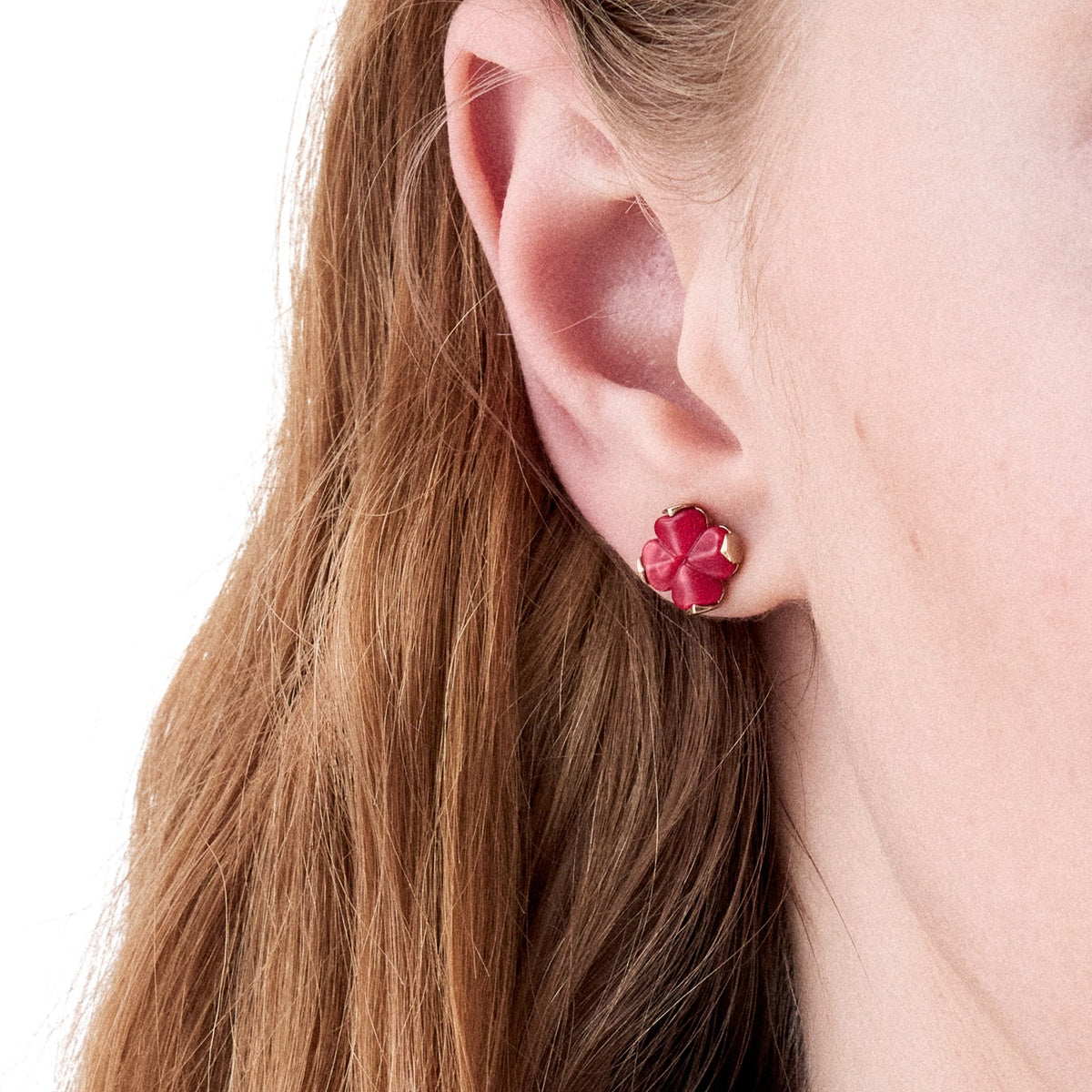 Kate Spade New York Gold Red Spade Flower Stud Earrings