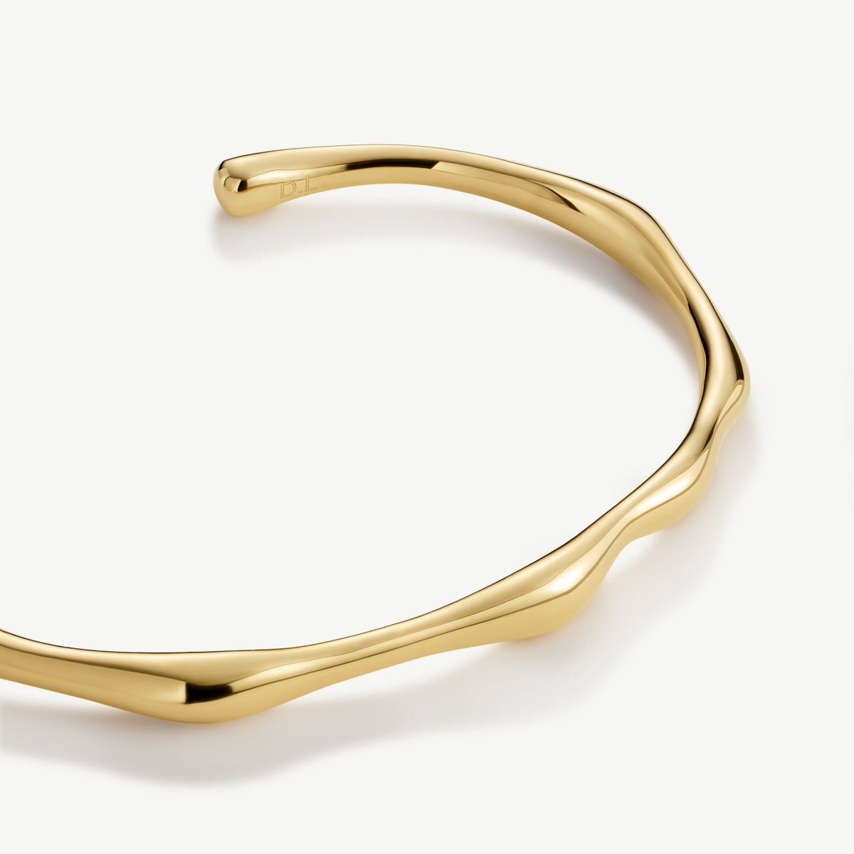 D.Louise Gold Bamboo Open Bangle