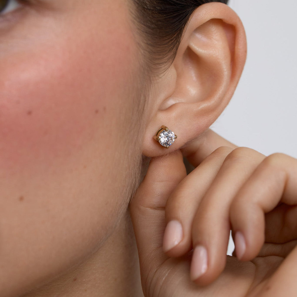 D.Louise Gold CZ Classic Tennis Stud Earrings