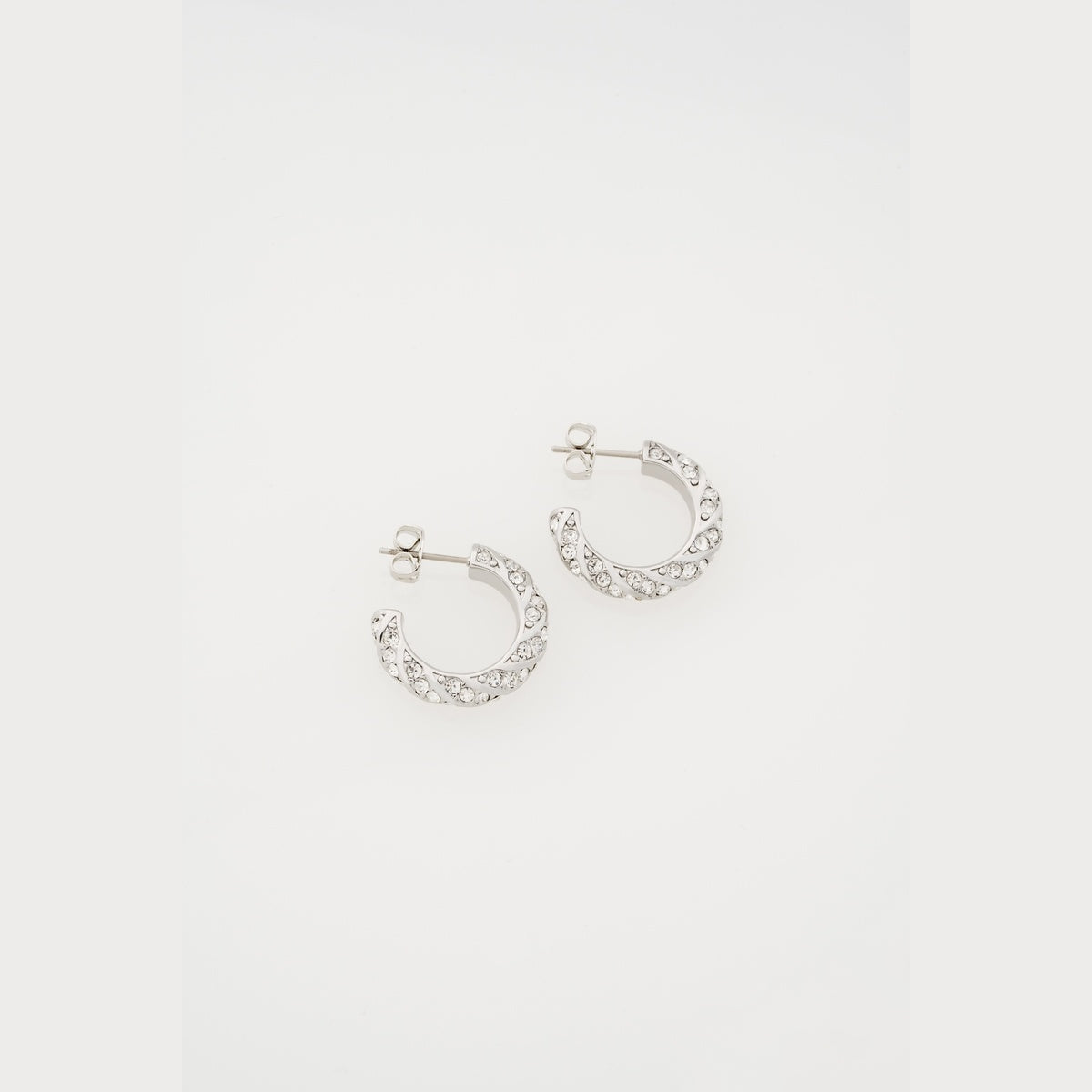 Ted Baker Silver Toni Crystal Twist Hoops