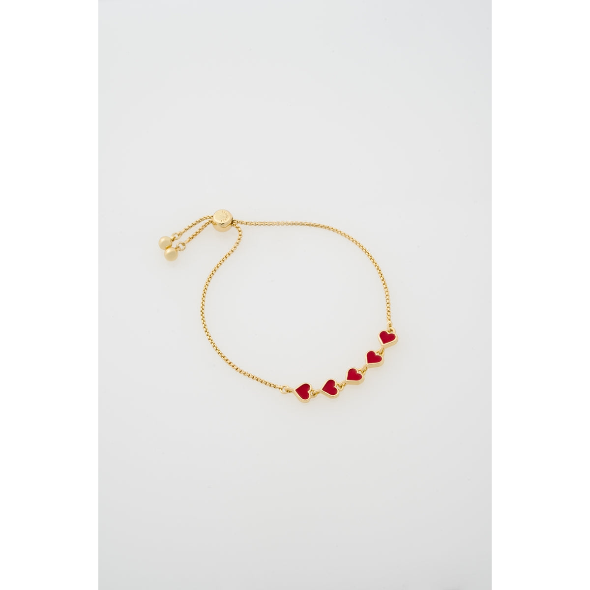 Ted Baker Gold Harriet Enamel Heart Red Slider Bracelet