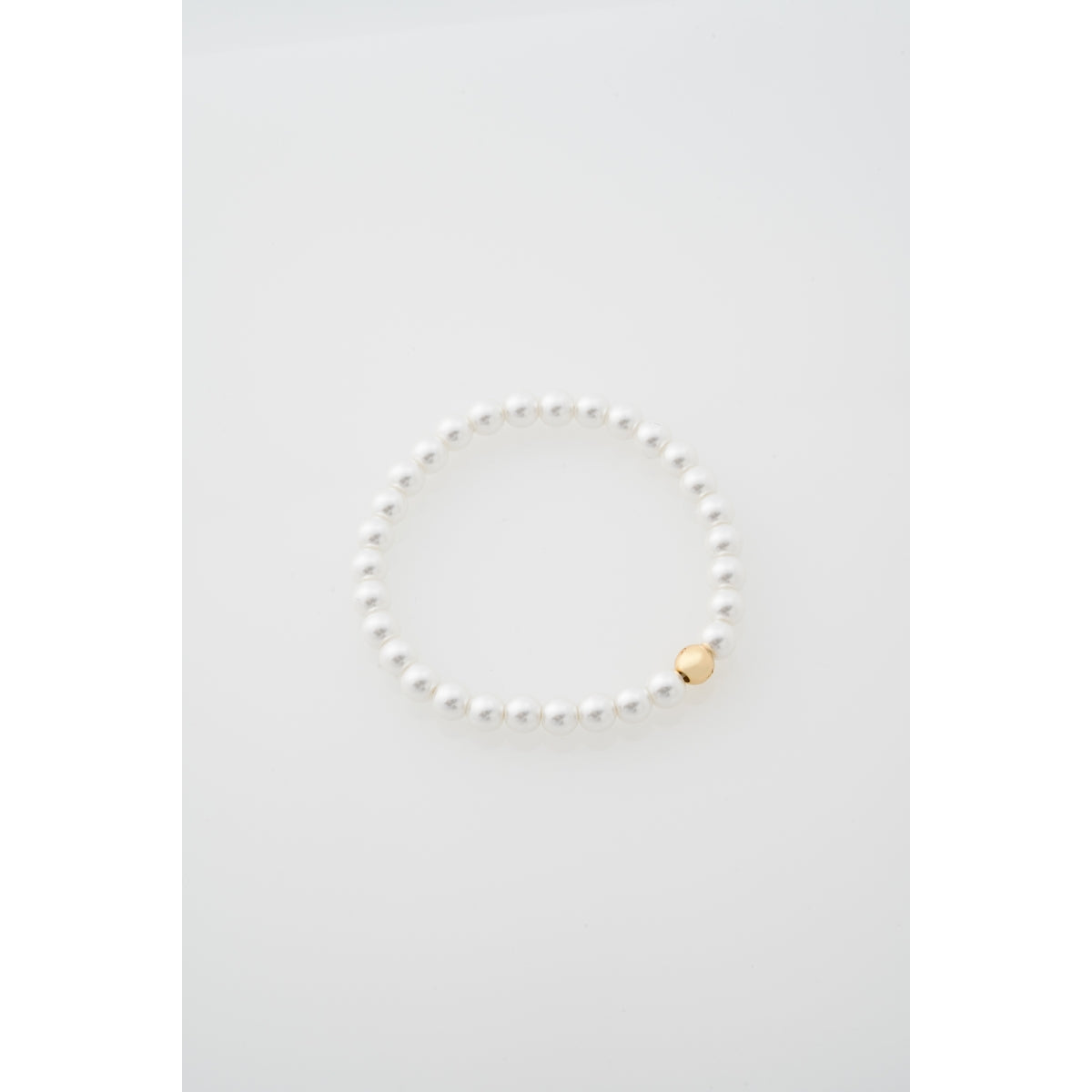 Ted Baker Gold Lorena Logo Bead Pearl Stretch Bracelet