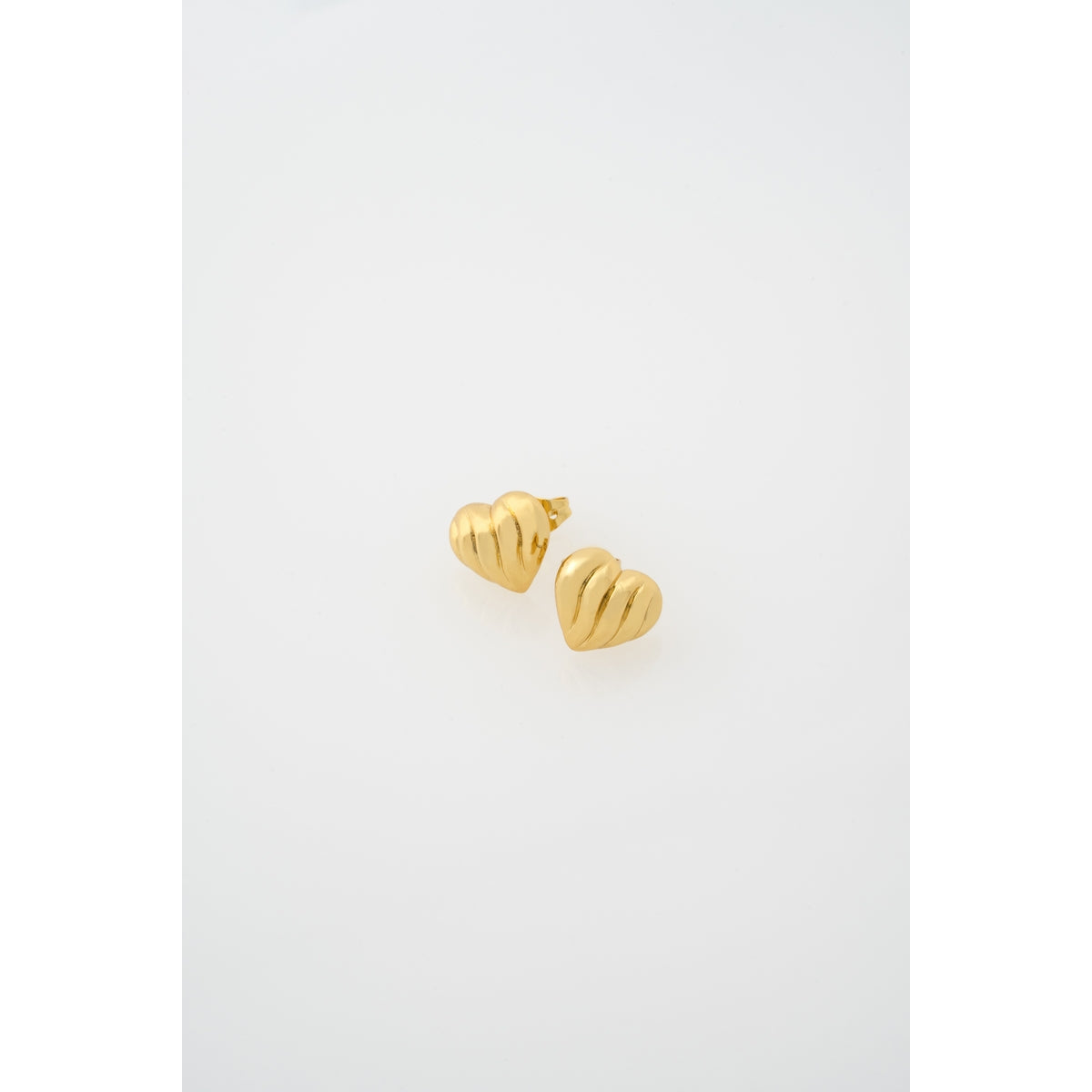 Ted Baker Gold Rosalind Ripple Heart Stud Earrings