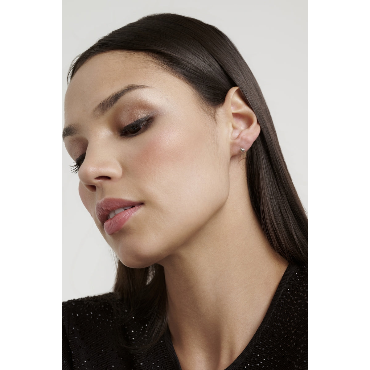 Ted Baker Silver Rochelle Ripple Heart Micro Stud Earrings