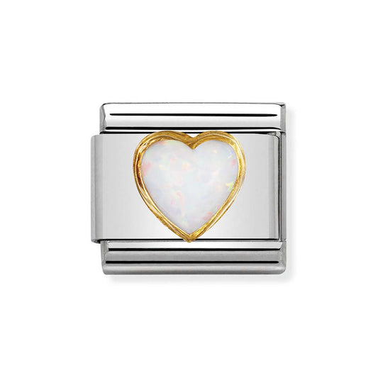 Nomination White Opal Heart Charm