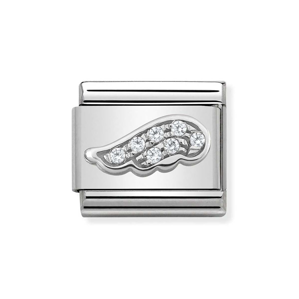 Nomination Silver Sparkling Angel Wing Charm