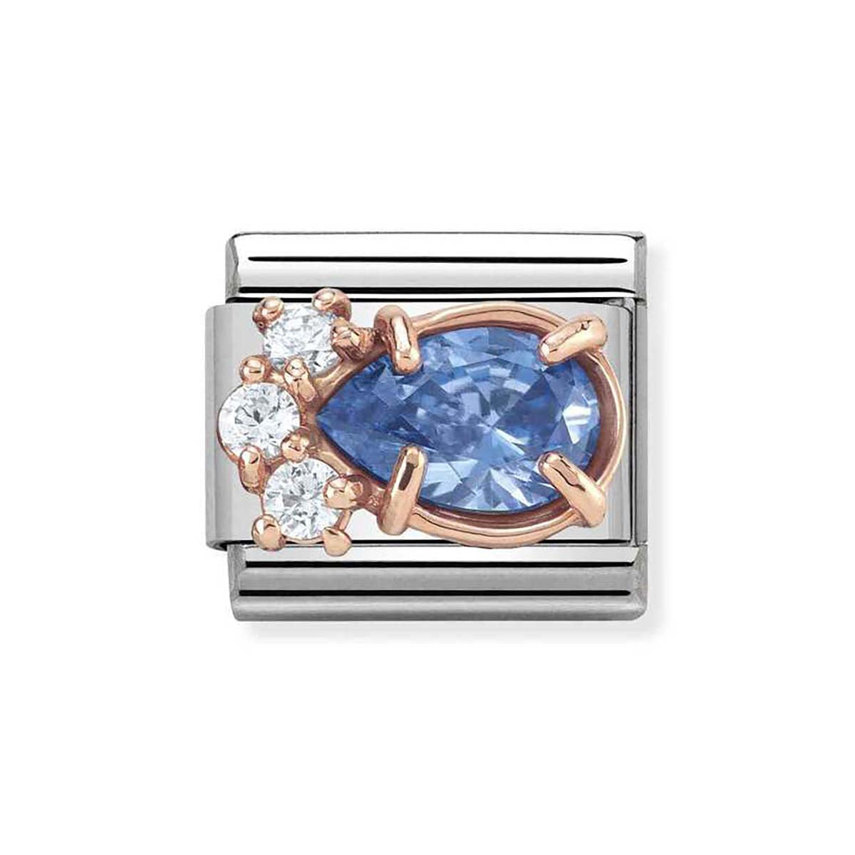 Nomination Rose Gold Blue Teardrop Charm