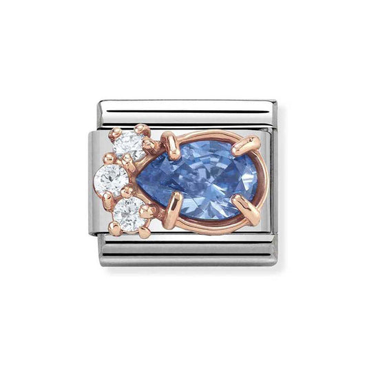 Nomination Rose Gold Blue Teardrop Charm