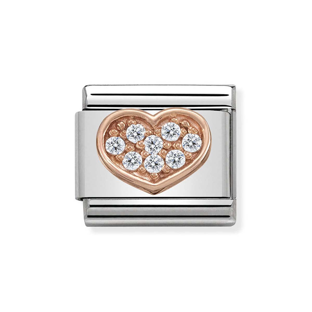 Nomination Rose Gold Pave Heart Charm