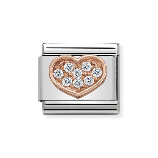 Nomination Rose Gold Pave Heart Charm